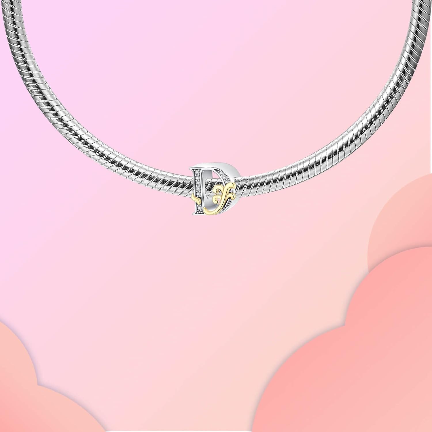 LUXILLA 925 Sterling Silver Letter A~Z Charms Alphabet fit for Bracelet Necklace Pendant Bead Charms Valentine's Day Mother's Day Jewelry Gifts for Women Family Friends - Image 2