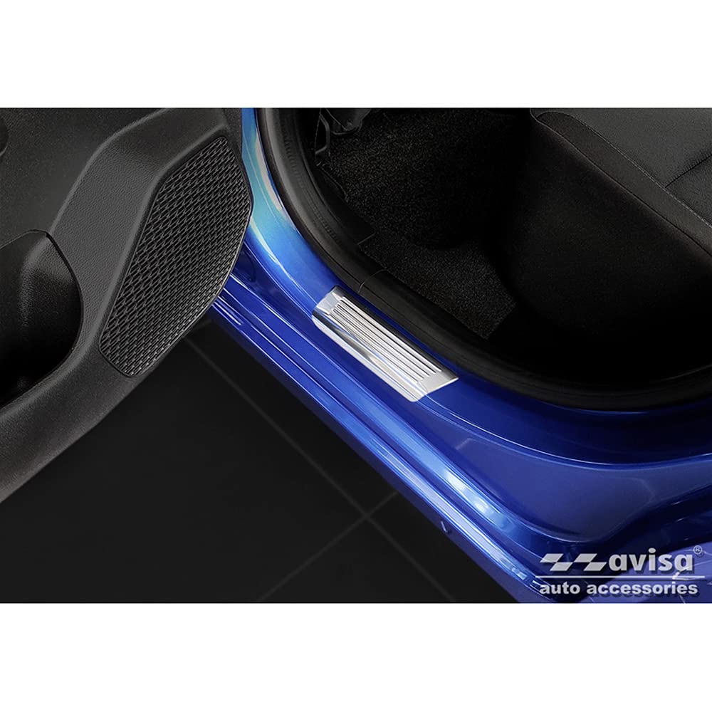 Avisa Ochraniacze progów drzwi Inox kompatybilne z Dacia Sandero III 2020 - w zestawie Stepway "Lines" - 4-częściowe