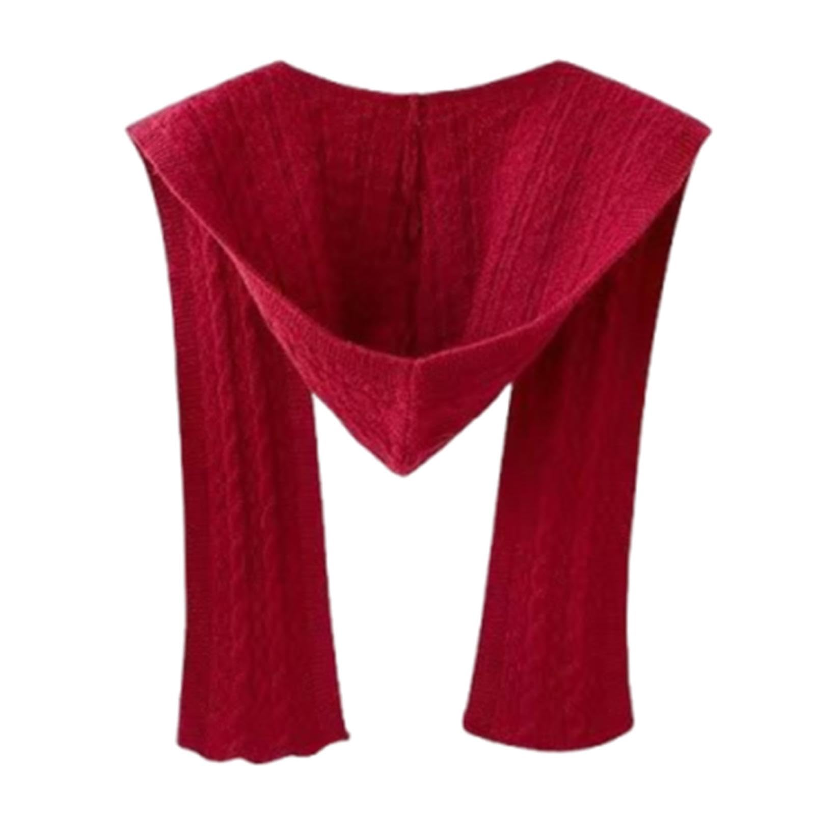Winter Balaclava Neck Warmer Cape Scarf With Hood For Walking Skiing Outdoor Red-image-45