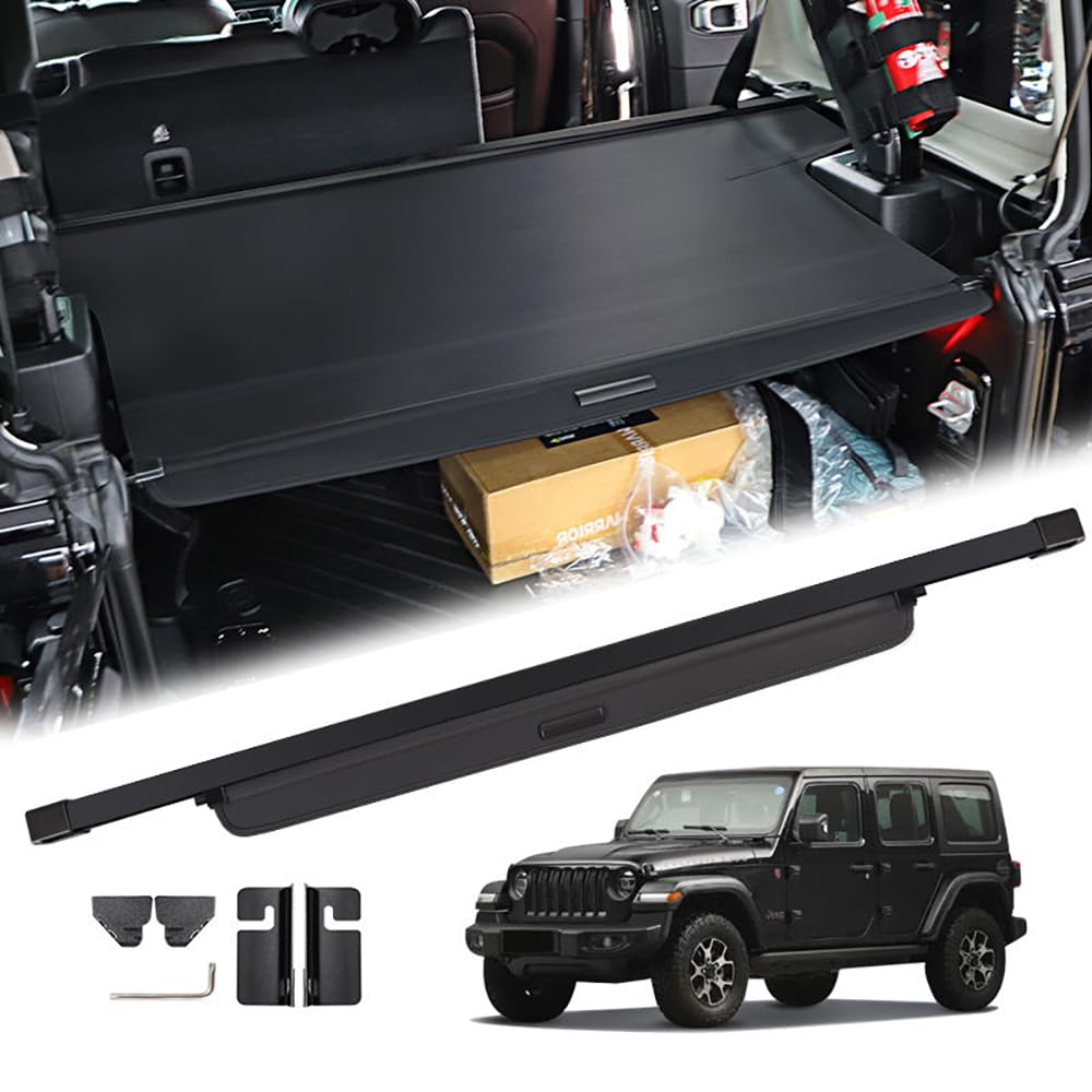 ELNas Wysuwany pokrowiec na samochód do Jeep Wrangler JL4, osłona ochronna na tylny bagażnik