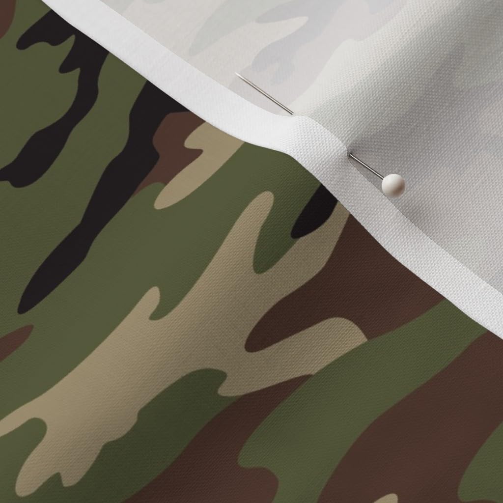 Spoonflower Fabric - Camo Camouflage Green Brown Hunting Military Fatigues Male Man Combat Printed on Petal Signature Cotton Fabric by The Yard - Sewing Quilting Apparel Crafts Decor