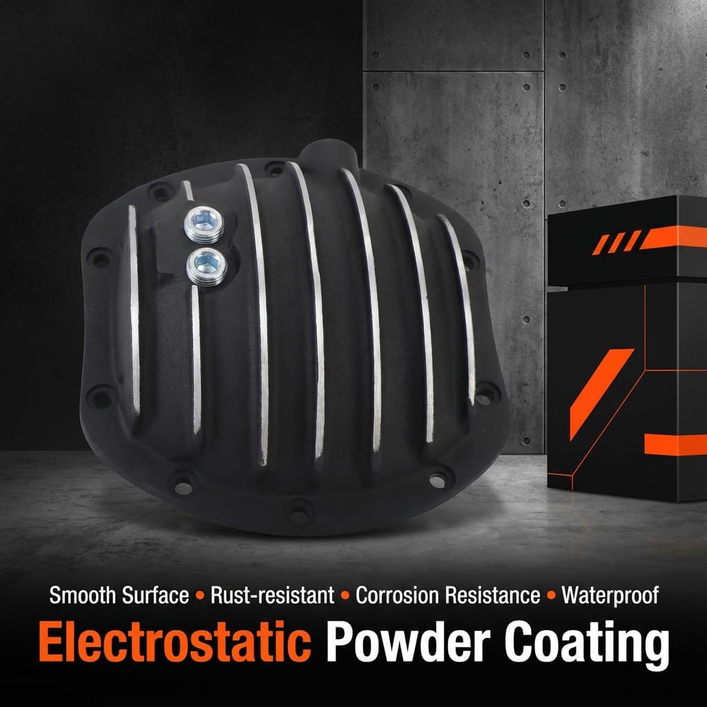 Dana 30 10 Bolt Finned Black Front Aluminum Differential Cover for CJ TJ YJ JK