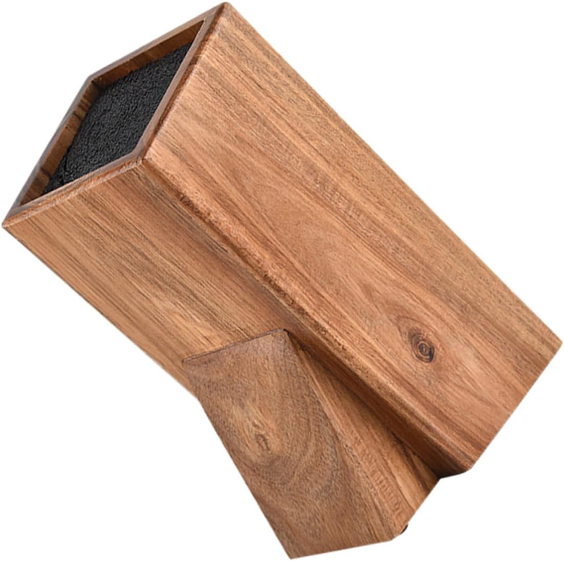 Knives Storage Holder Acacia Wood and Pp Core Multifunctional Kitchen Rack