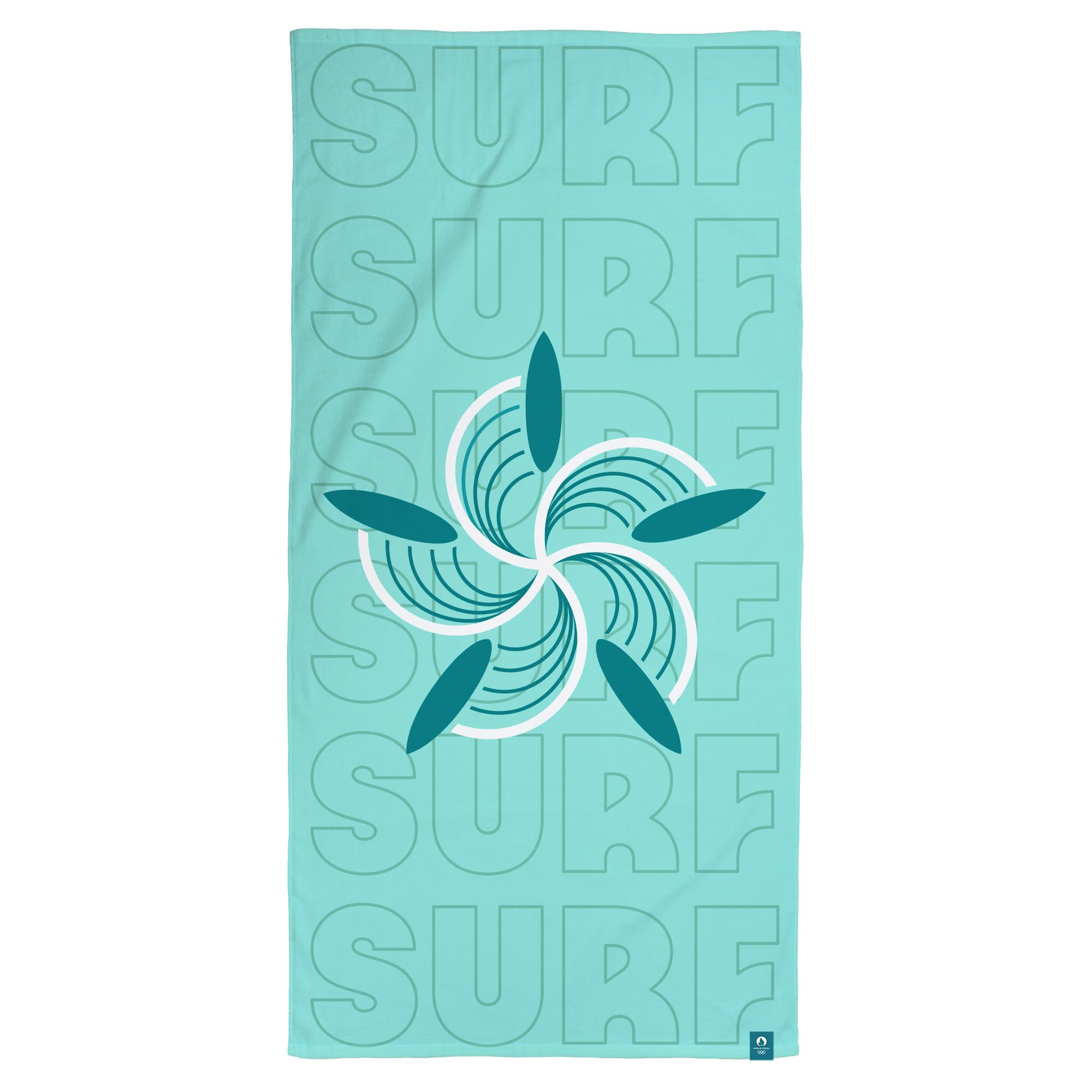 Paris 2024 Olympic Games Surf Printed Beach Towel, Blue, 75x150cm