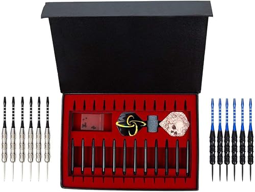 Miniatura 7 de WINSDART Juego de dardos de punta de acero con barril de hierro antideslizante para dardos y vuelos  sacapuntas de dardos  una caja de regalo