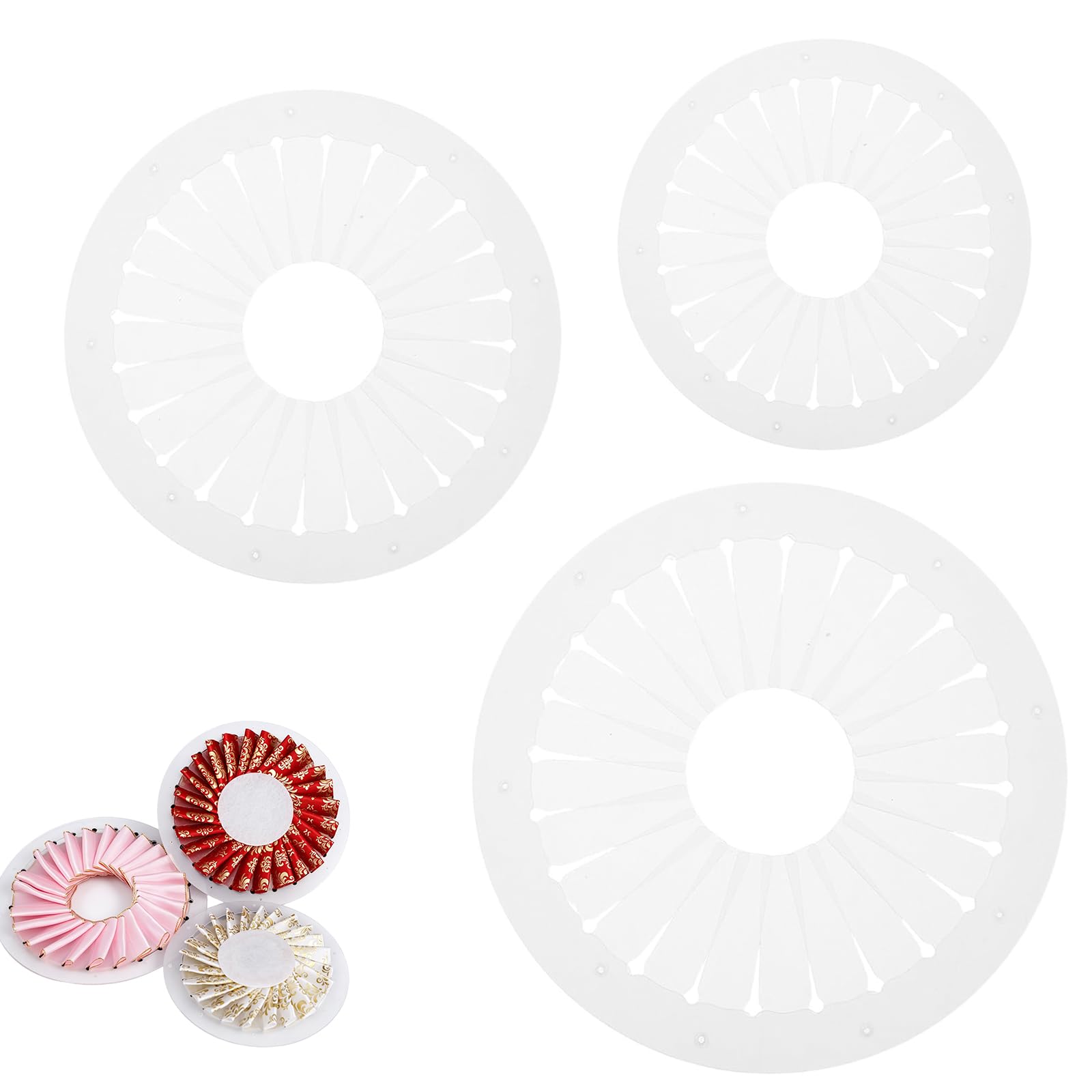 3Pcs Rosette Maker Tool DIY Ribbon Flower Template Easy Crafting