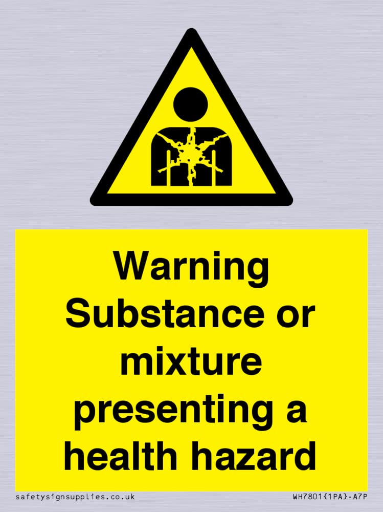 Warning Substance or mixture presenting a health hazard Sign - 75x100mm - A7P