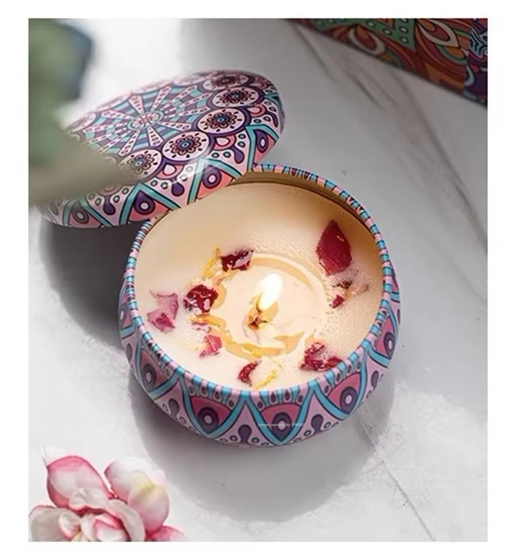 SPHINX Scented Soy Wax Candle, Potpourri Infused, 60g | Candle for Home Decoration, Table Centerpiece, Dinner, Diwali, Wedding, Church, Festival, Party,Trousseau,Gifting -1 Piece (Bluebell)