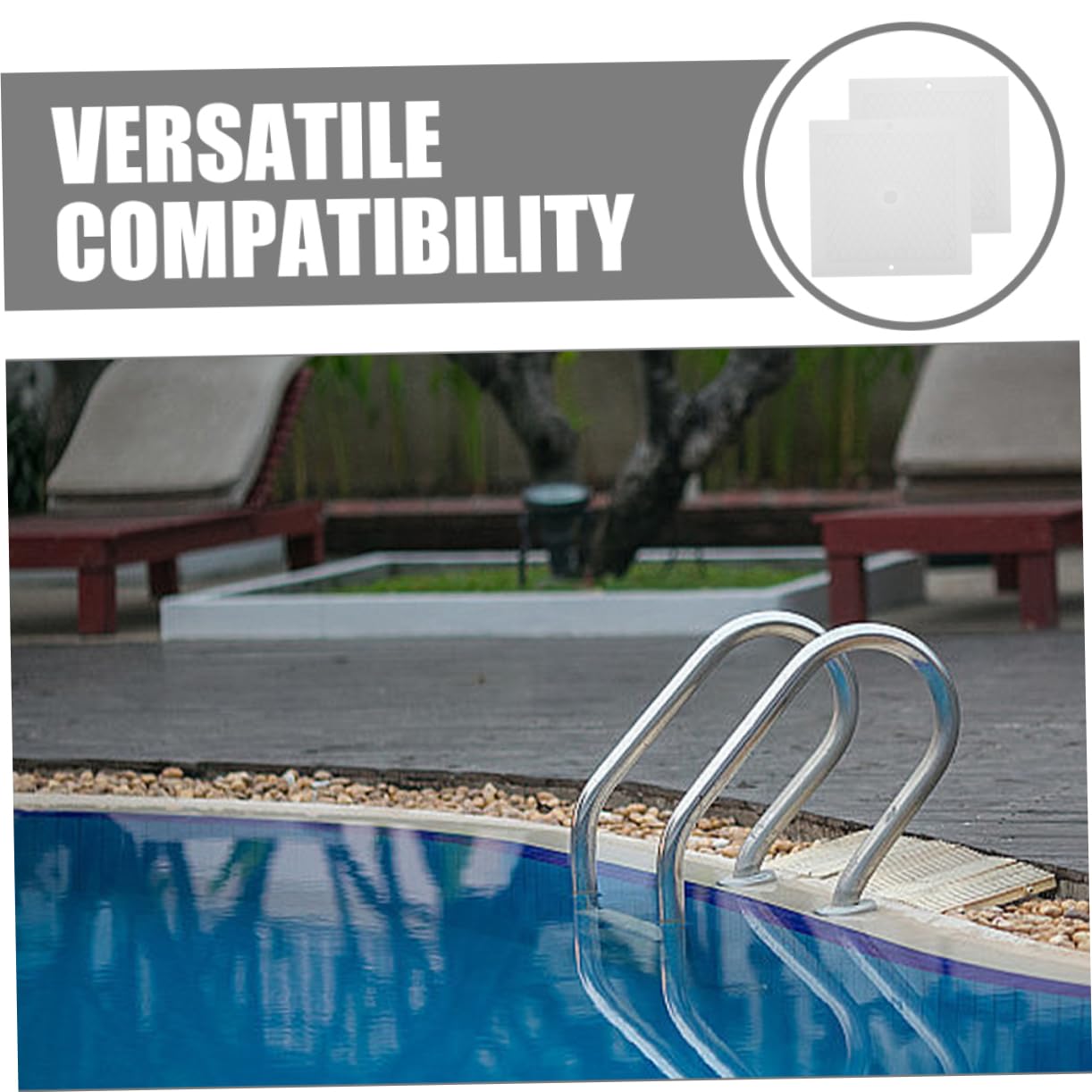 ifundom 2 Tapas para Skimmer de Piscina de 10x10 Pulgadas, Repuesto Fácil de Instalar de PP para Mantenimiento de Piscina Que Previene Salpicaduras