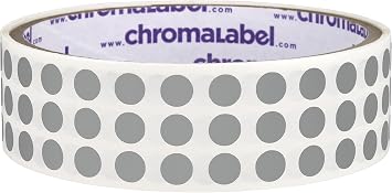 ChromaLabel Gray Dot Stickers, 1/4 Inch, 1000/Roll