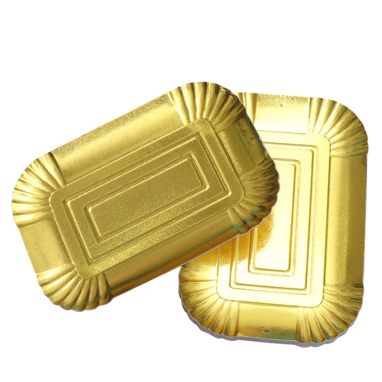 Gatuida Assiettes Jetables Dorées en Papier Aluminium, Lot de 10 | Design Uni, Qualité Alimentaire, pour Banquet et Réception, Format Pratique pour Service de Table