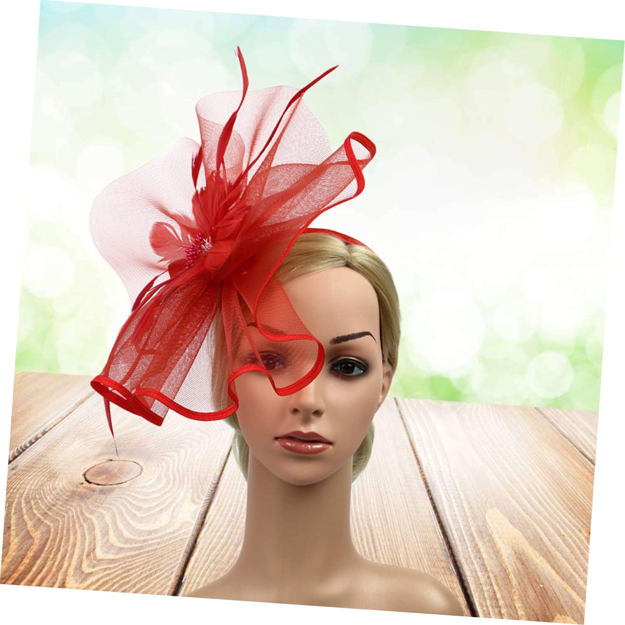FRCOLOR 2pezzi Fascinator Creativo Con Fiore Per Feste Cappello Da Cocktail Rosso Accessorio Elegante Per Donne e Ragazze Per Balli e Eventi Speciali