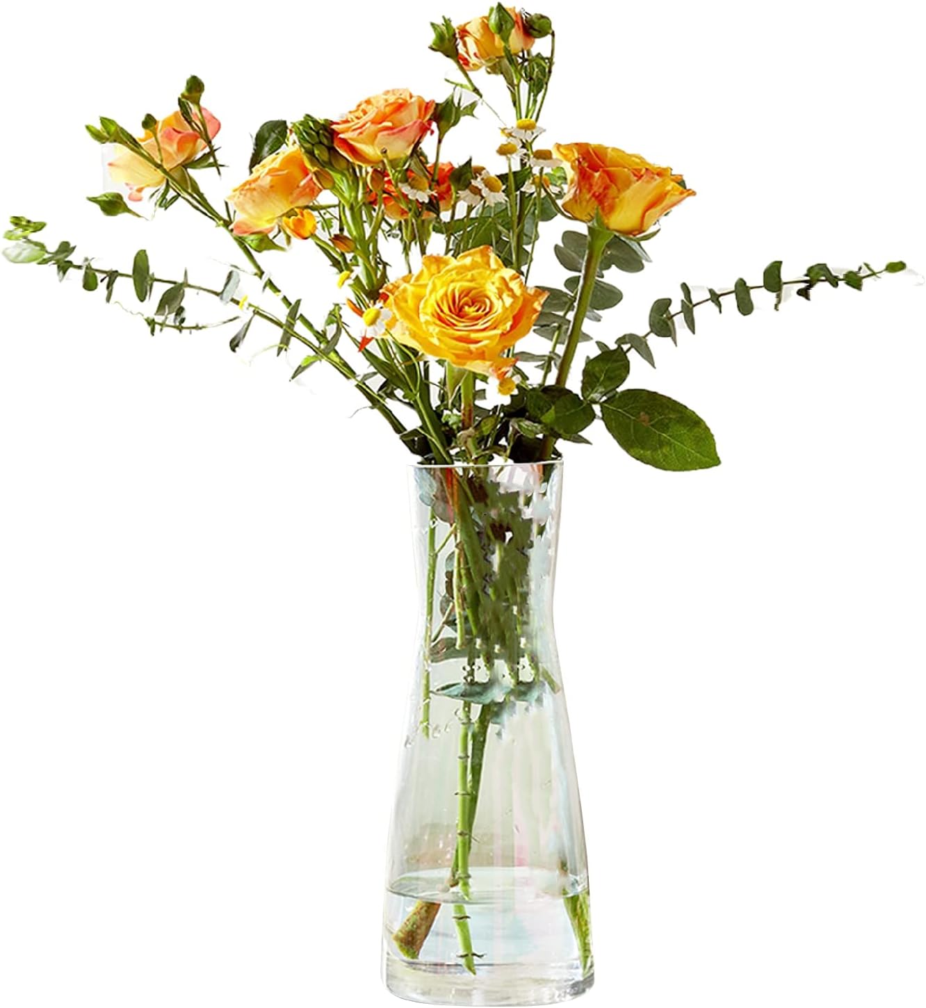 Glass Vase for Flower, Modern Crystal Flower Vase 10.2'', Decorative Centerpieces for Home