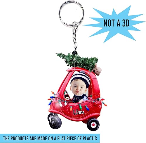 Miniatura 5 de IZI POD Foto personalizada con nombre de adorno de bebé, adorno personalizado de automóvil de Navidad para decoración de árbol de Navidad, regalo de