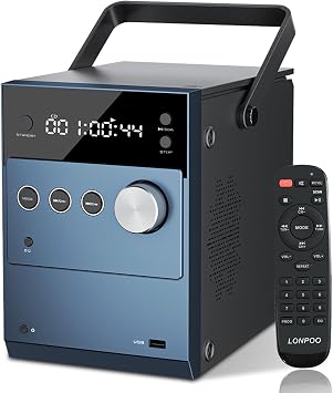 Micro Hi-Fi Compact Stereo System - CD Player, Bluetooth, FM Radio, AUX-in, USB Playback, 20W Stereo System with Remote Control