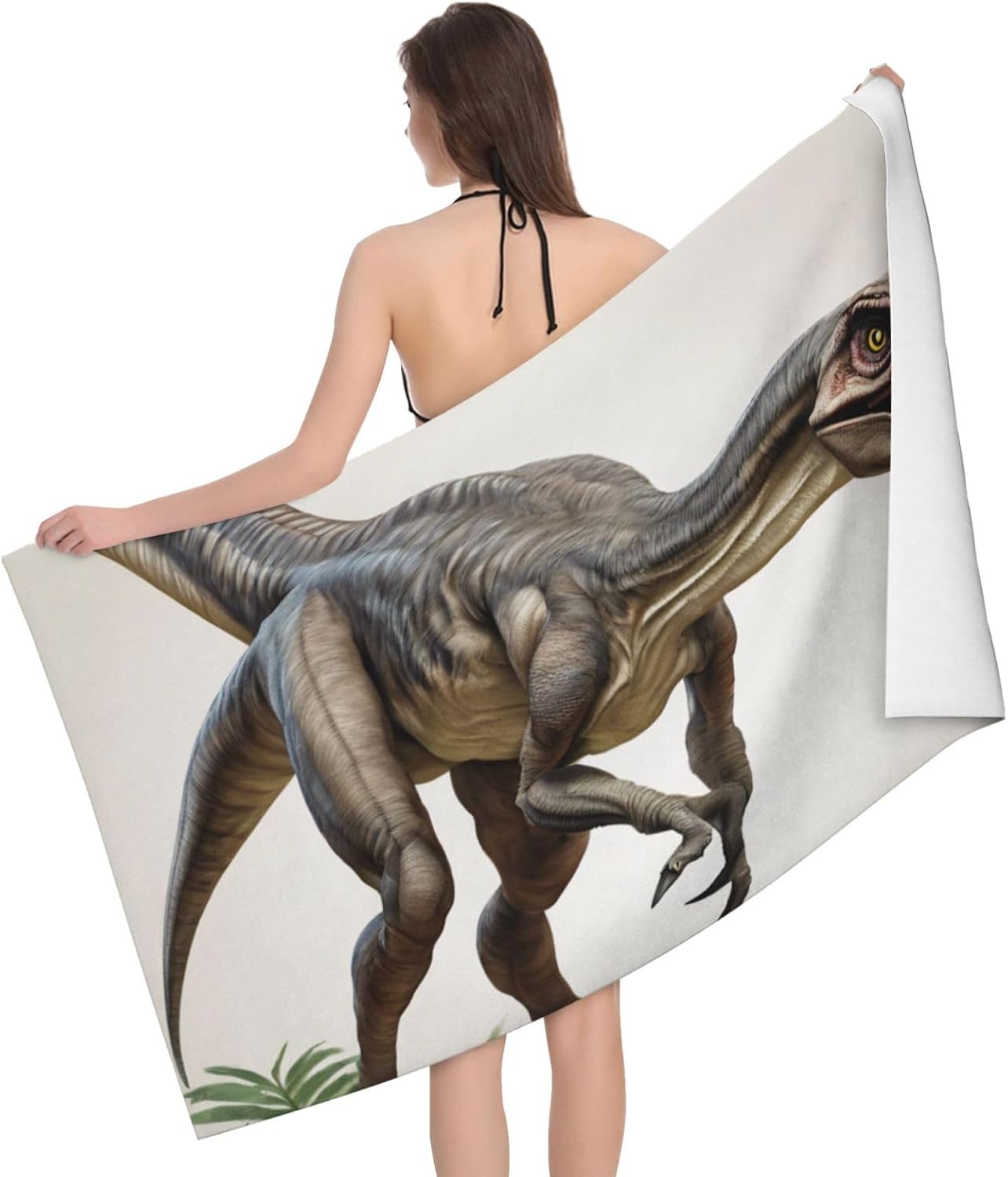 Velociraptor Dinosaur02 Print Beach Towel Bathroom Towel Personalized Fashion Soft Highly Absorbent Bath Towel