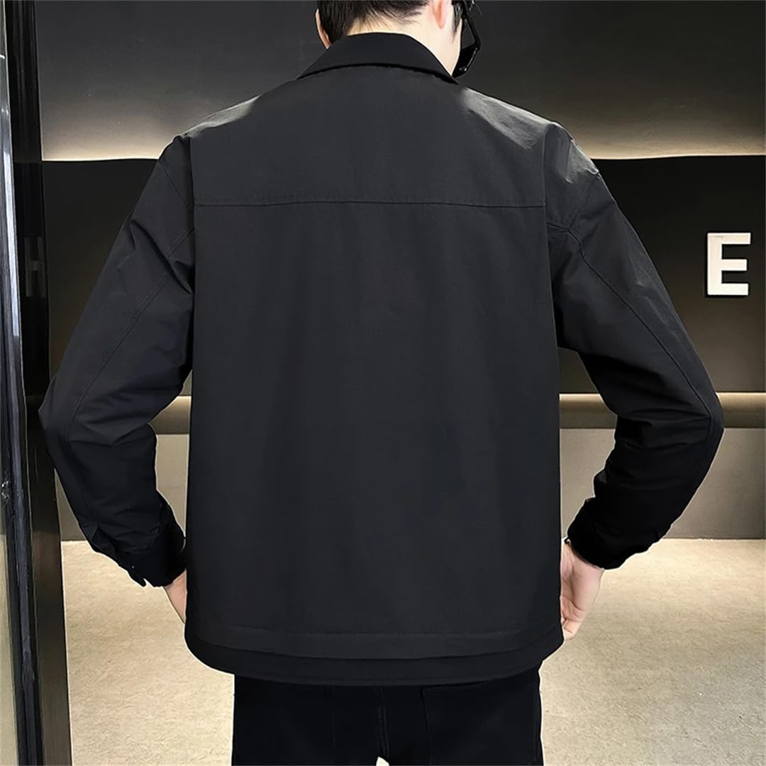 Męskie kurtki cargo z długim rękawem odzież wierzchnia biznesowa wiatrówka płaszcze Streetwear Spliced Jacket