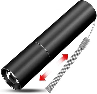 TELONI Flash Light Rechargable Mini LED Flashlight 3 Lighting Modes Waterproof Telescopic Powerful Flashlight Outdoor Zoom Portable Torch