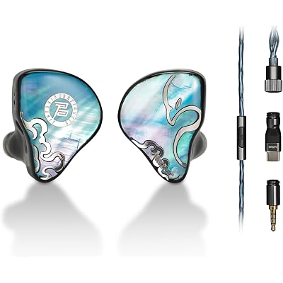 HiFiGo Juzear Defiant Gamefidelity Edition Gaming IEMs, 1DD+3BA Hybrid Driver Wired Earbuds, Noise Isolating in‑Ear Monitors with HD Mic, Swappable 3.5mm/USB‑C for PC/PS5/Switch/Mobile (Blue)