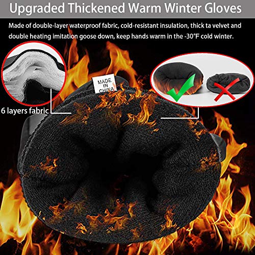 Y&R Direct Mens Winter Gloves -30℉Windproof Waterproof Warm Touch Screen Gloves For Outdoor Work Cycling (Large) #TOP4