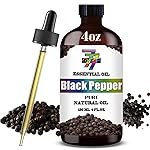 Black Pepper Essential Oil (4 oz/120 ml) - Black Pepper Oils for Aromatherapy, diffusers, humidifiers, Home fragrances, DIY Skincare, soap Making, DIY Candle, Relaxation, Yoga, and Meditation