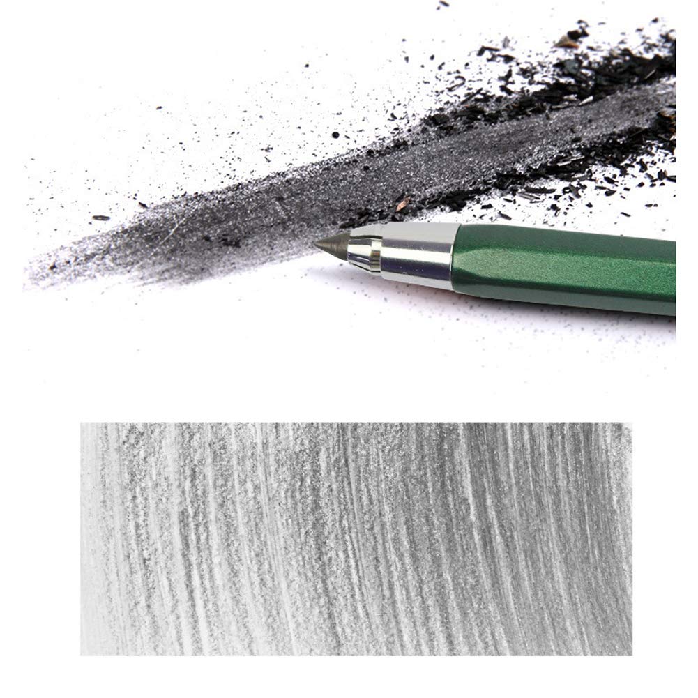 Sketching Pencils 4mm Mechanical Charcoal Pencil Automatic Charcoal Pencils for Beginners Professionals Artists Drawing Sketching Drafting Writing Crafting
