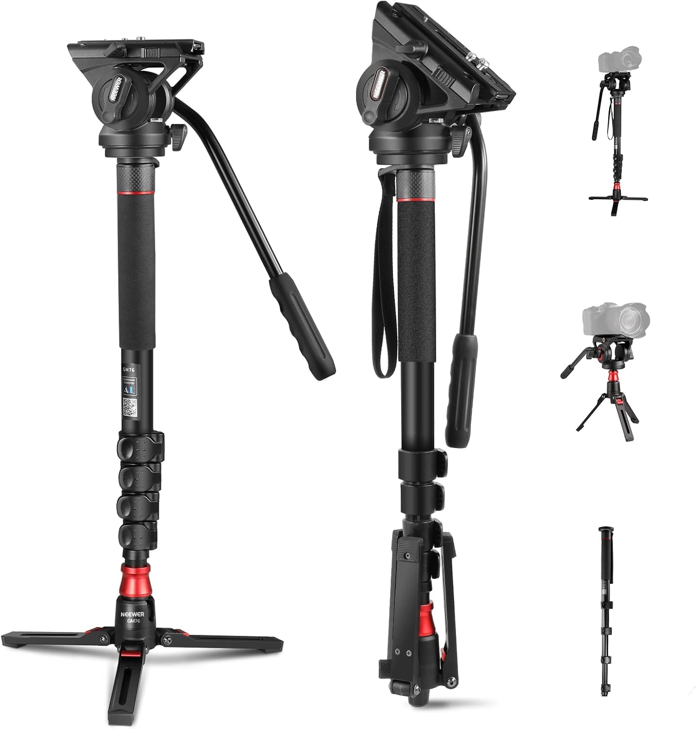NEEWER Professional Camera Monopod with Feet