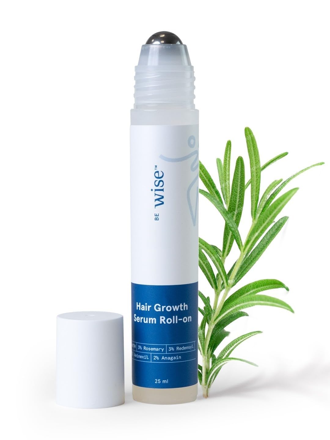 Be – Wise 3% Rosemary Hair Growth Serum (Roll On ) | Thicker & Stronger Hair | Prevents Hair Fall & Stimulates Hair Follicles | For All Hair Types | 25ml