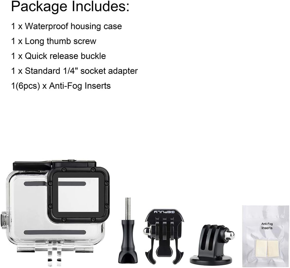 GEPULY Waterproof Case for GoPro Hero 2018/7/6/5 Black - 45M Underwater Protective Dive Housing Shell for Go Pro Hero7 Hero6 Hero5 Camera with Tripod Bracket Accessories