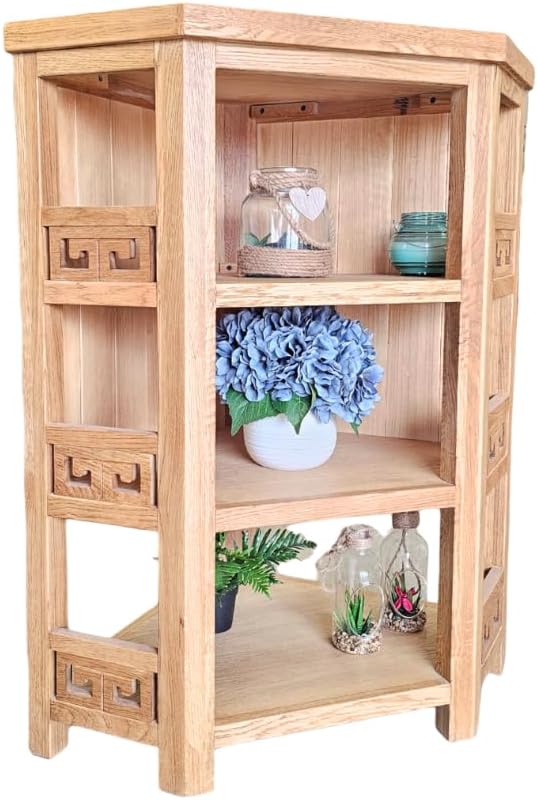 GROFurniture RRP £349 Solid Oak Display Unit, Solid Oak Corner Storage