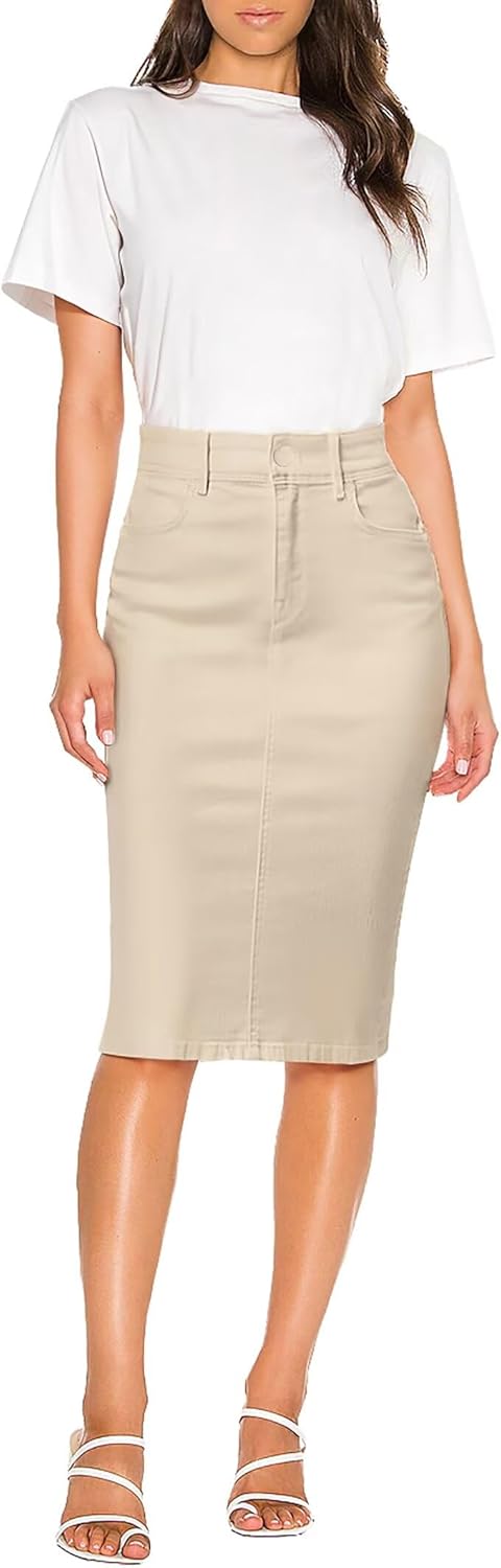 Lexi Womens Super Comfy Hyper Stretch Denim Skirt