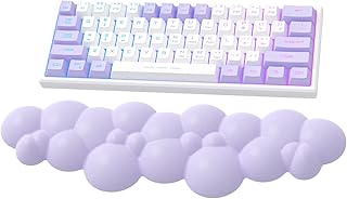 Attack Shark Purple Cloud Soft Comfortable Keyboard Wrist Rest,Anti-Skid Ergonomic Wrist Support Keyboard,Desk Hand Wrist TKL Mechanical Keyboard/Full Size Gaming Keyboard,15.2x4.4x1.2 inch Palm Rest