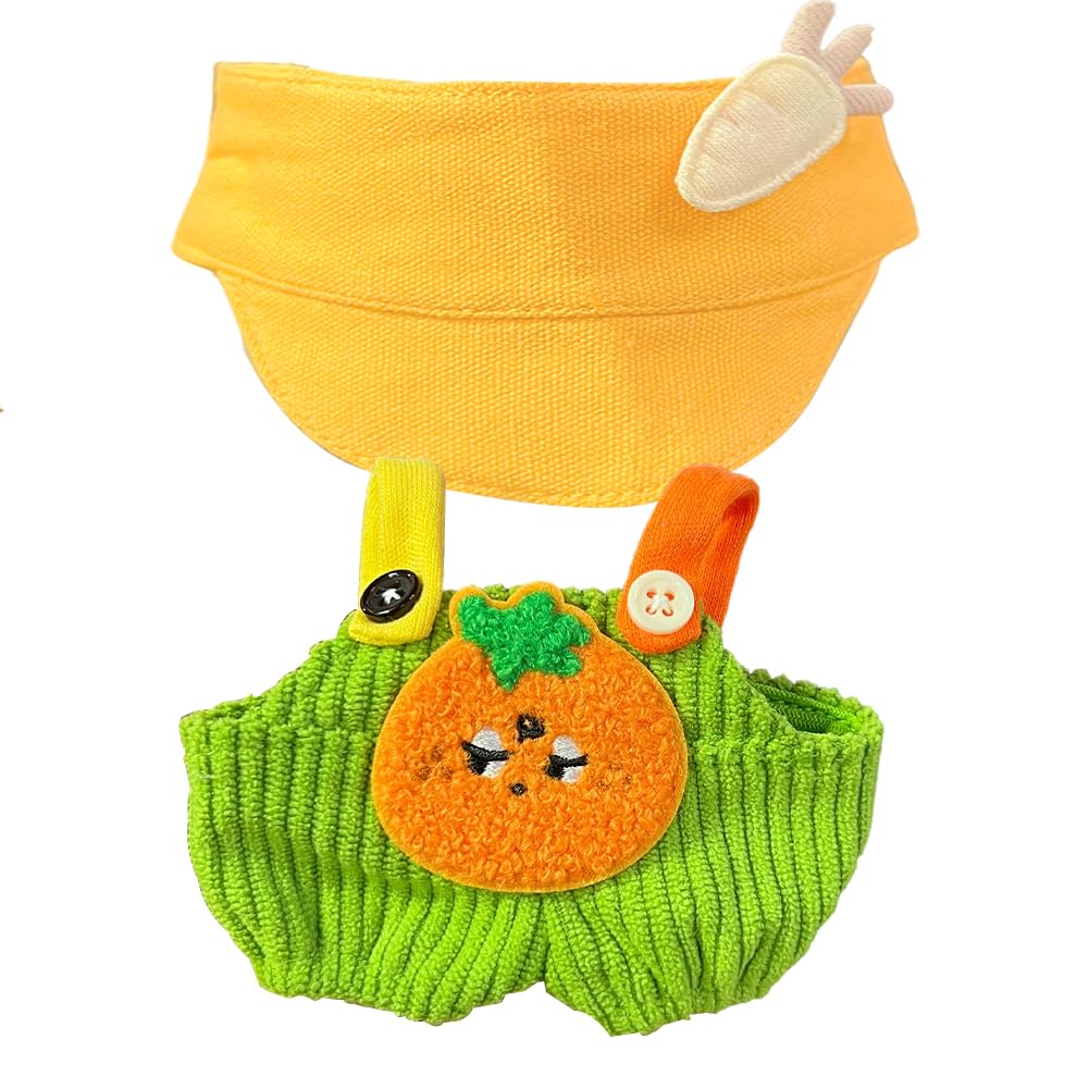 Maskotka ubranko, kompatybilne z 17 cm, Labubu, pluszaki, odzież, akcesoria do ubrań, swetra, ogrodniczek, strój DIY, prezent dla chłopców i dziewczynek (zielony, 17 cm – B)