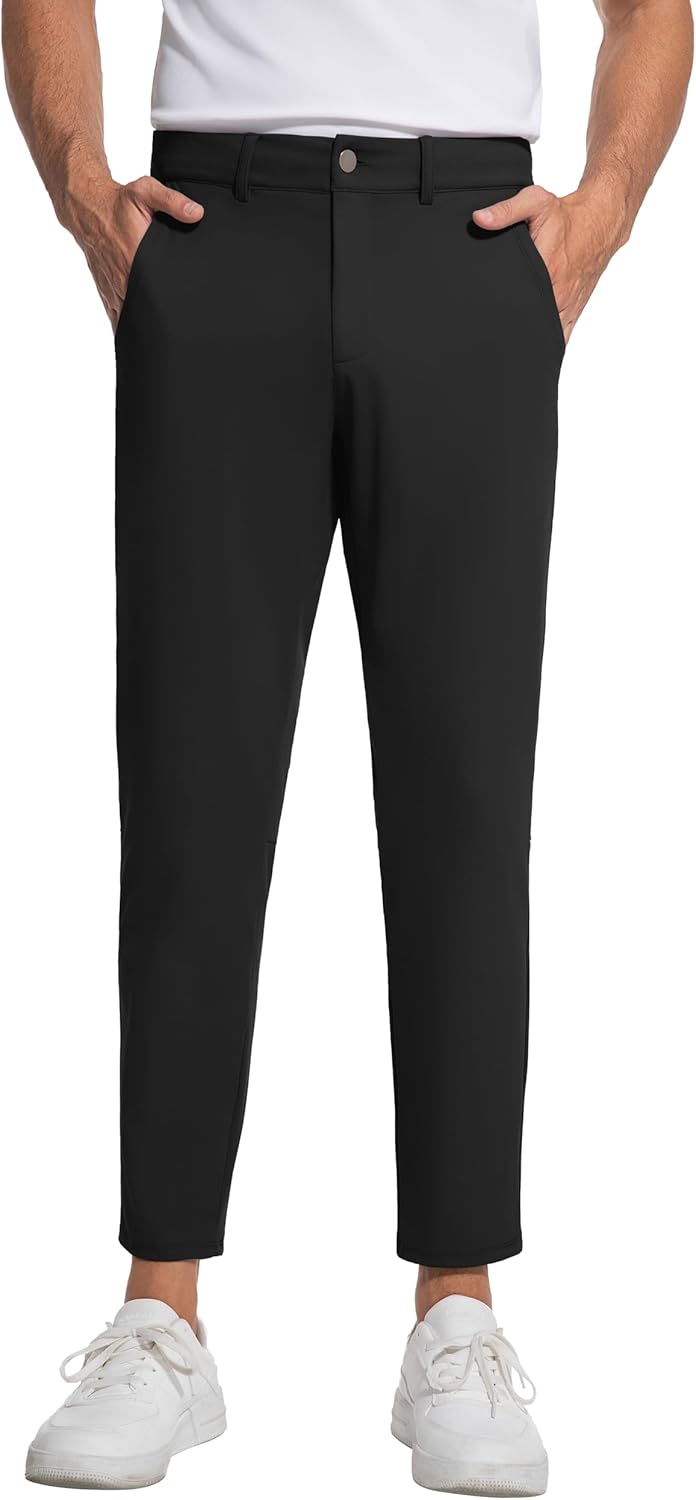 Men's Golf Pants Stretch Casual Dress Pants Lightweight Trousers with Pockets