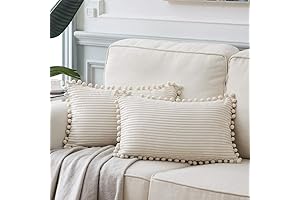 Fancy Homi Rectangle Decorative Throw Pillow Covers with Pom-poms: A Textile Masterpiece for Home Décor