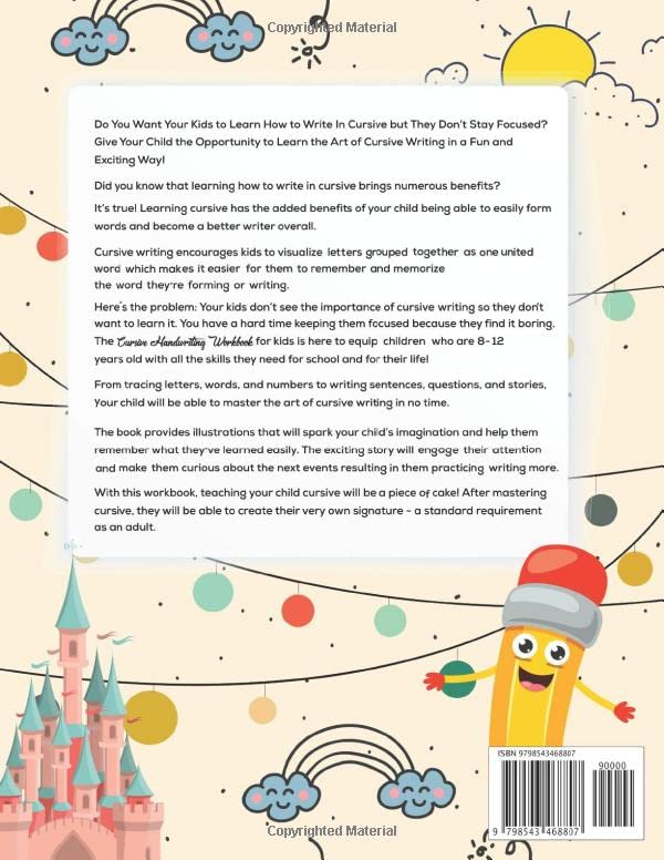 Cursive Handwriting Workbook For Kids Ages 8-12: The Complete 4 in 1 Cursive For Beginners Workbook Practice Letters Words Sentences Numbers Cursive ... of Cursive Writing In a Fun And Exciting Way! - Image 2