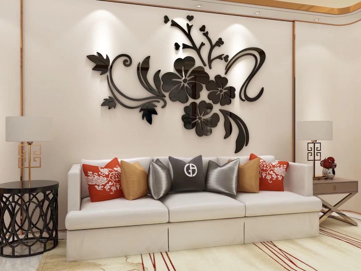 Wall Stickers 3D Flower Pattern Family Wall Decals Living