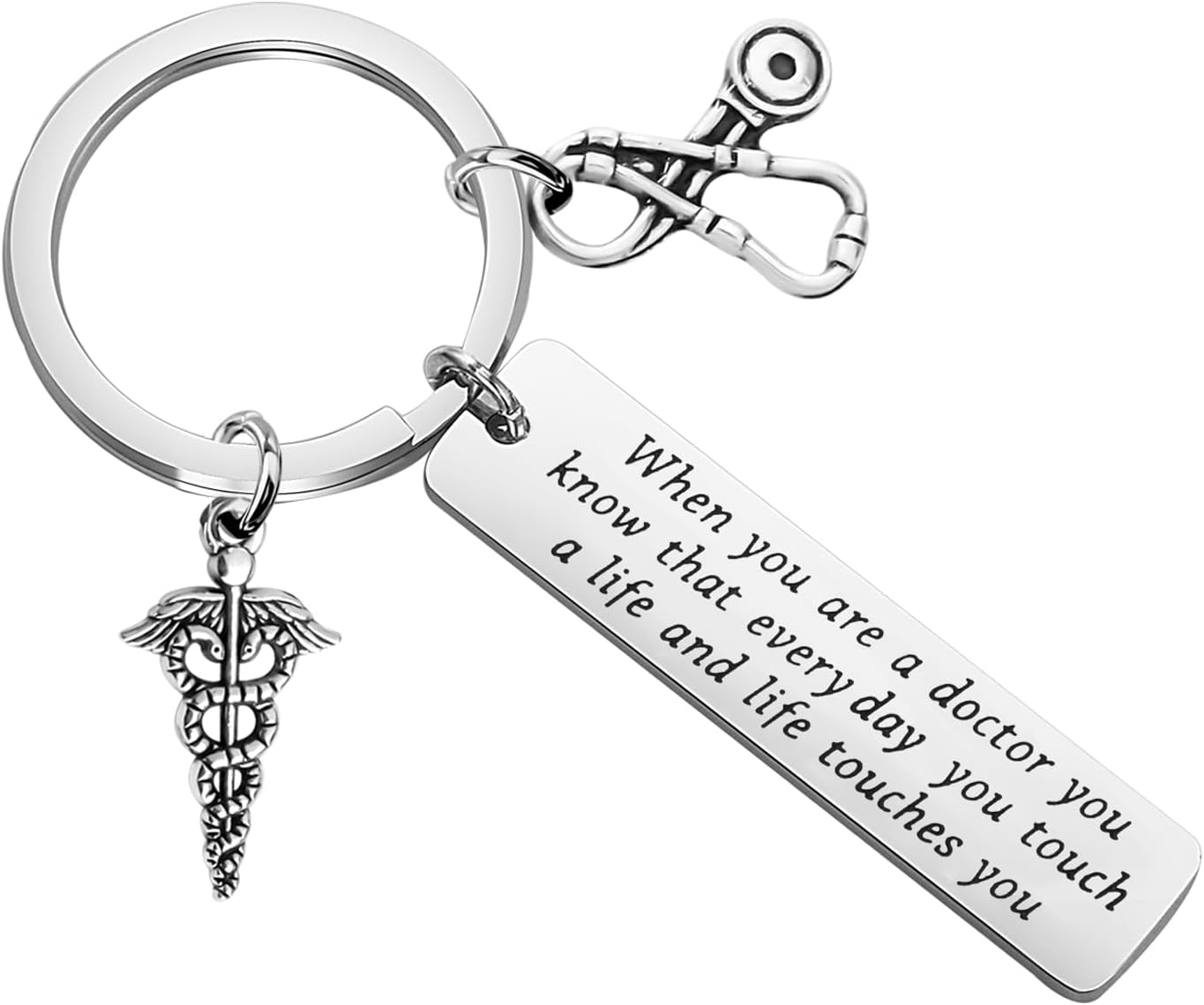 BAUNA Doctor Gift Thank You Gift for Doctor Stethoscope Keychain You Are Doctor