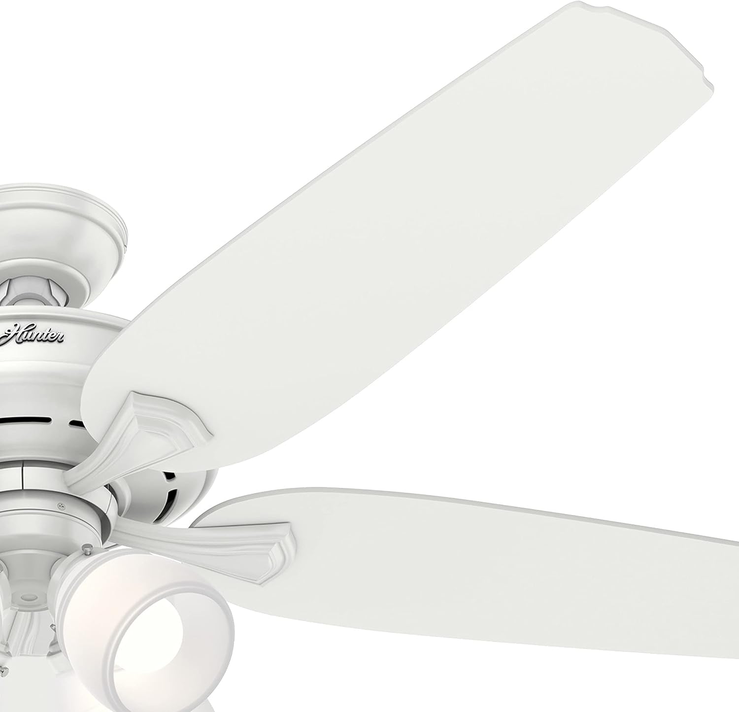 Hunter 52 inch White Indoor Ceiling Fan with Light and Remote Control for Bedroom, Living Room, Kitchen, Dining Room
