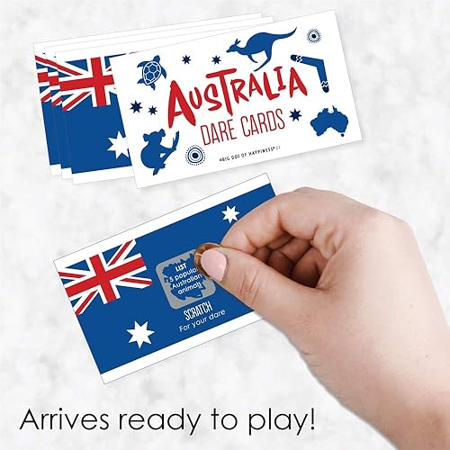 Miniatura 2 de Big Dot of Happiness Australia Day - Juego de fiesta australiana G'Day Mate Tarjetas de desafío para raspar - 22 unidades