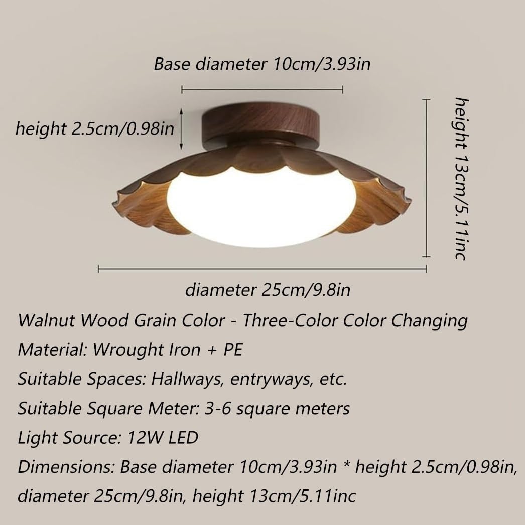 Żyrandol sufitowy LED do kuchni, nowoczesnej lampy sufitowej z muszlami, do montażu wpuszczanego w ścianę, sypialnia, 12 W, metalowa lampa w kształcie kwiatu z wykończeniem w kolor