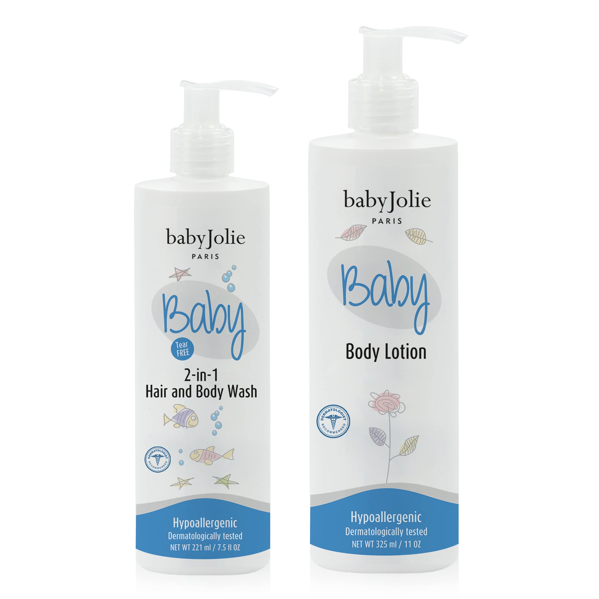 Baby Bath 2 Pieces Bundle - 1 Body Lotion + 1 2 In 1 Hair And Body Wash