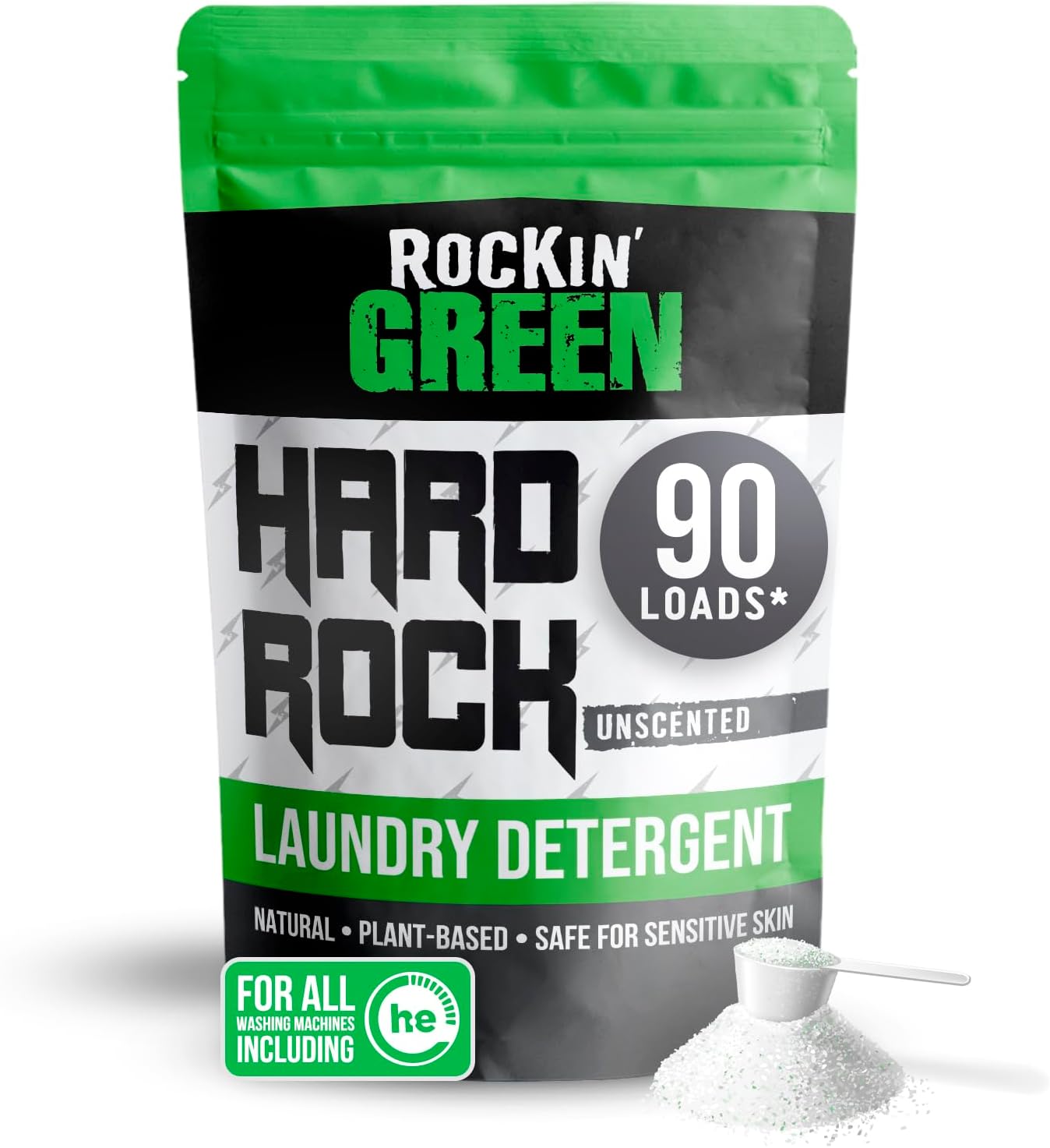 ROCKIN'GREEN Rockin' Green - Hard Rock Laundry Detergent 90 Loads Unscented 45 Oz.