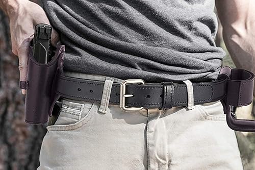 Miniatura 6 de Autolock The Ultimate Hidden Carry CCW Gun Belt - Cinturón de cuero pesado de 1 12 pulgadas para transporte de armas