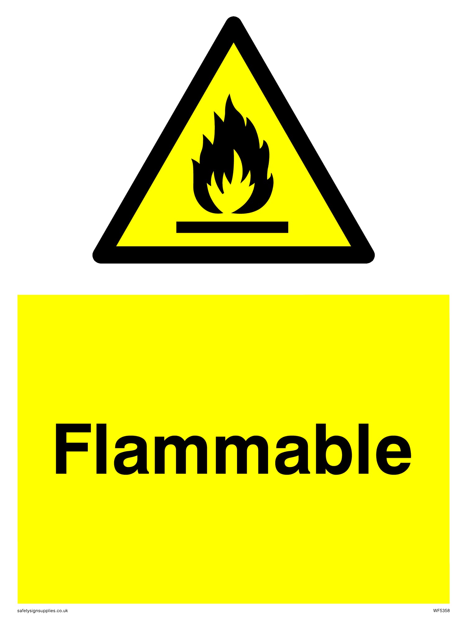 Pack of five - Flammable Sign - 150x200mm - A5P
