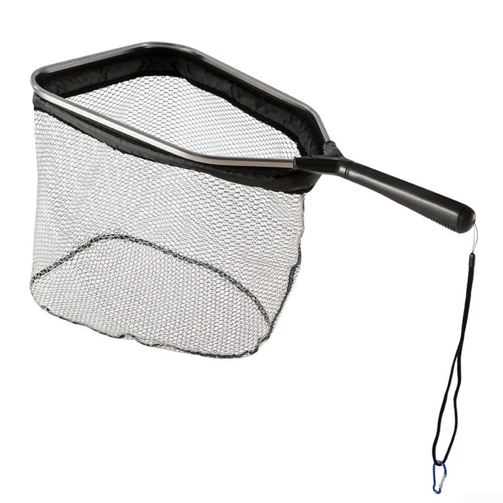 Nexren Retino da pesca in alluminio con tecnologia di galleggiamento dello strato d'aria e maglia rivestita rinforzata spessa per una maggiore durata