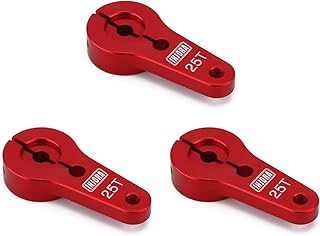 INJORA RC Servo Horns 25T Metal Tooth Steering Servo Arm for 1/10 RC Car Model on Tracks,3Pack