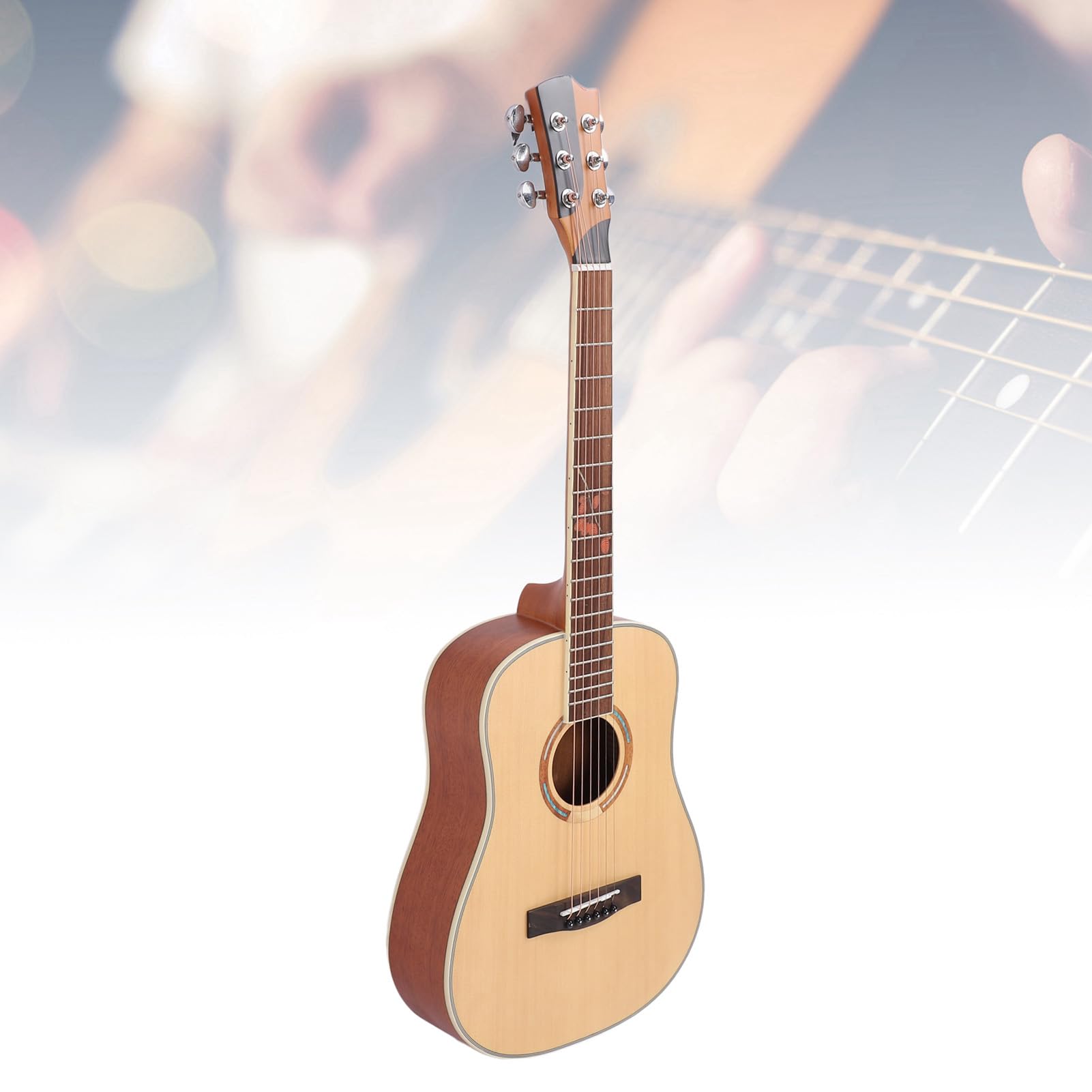 Chitarra, Strumento Musicale Portatile per Chitarra Folk da 34 Pollici a 6 Corde per Principianti