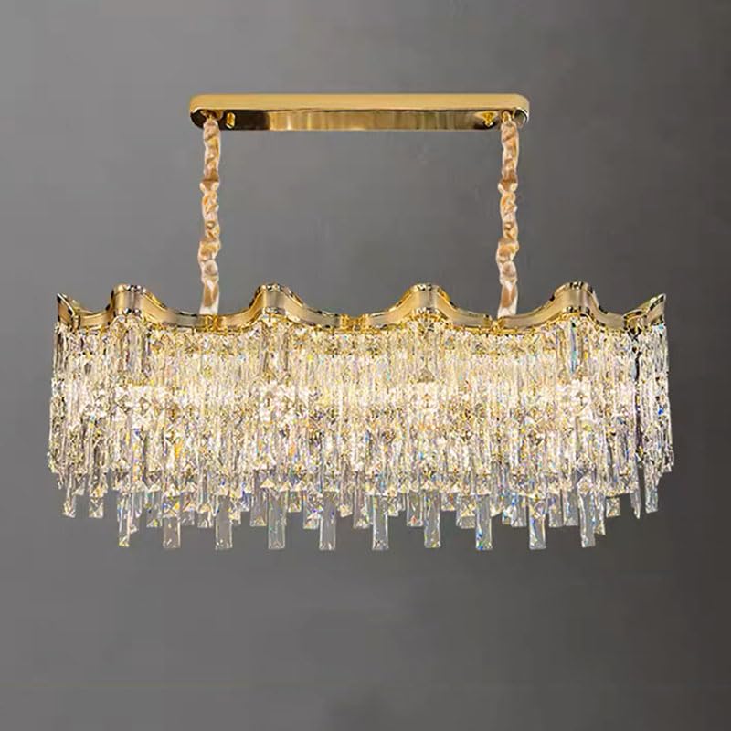 Lámpara de Cristal de Lujo Francesa E14, Moderna lámpara con borlas, para Sala de Estar, Comedor, Dormitorio, 60 cm ()