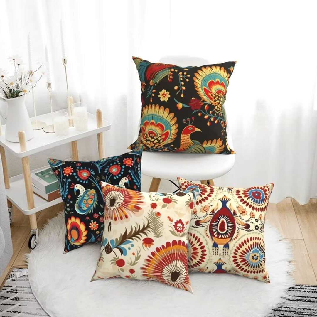 Cuscini per Divano Bohémien, Etnico Federe Cuscini Divano 65x65cm Cuscino Divano, Cuscini Letto Decorativi Copricuscino Divano, per Cuscini Home Room Divano Soggiorno Sedia Letto Decor, 4 Pezzi X67